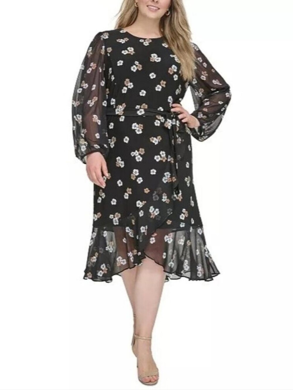 NWT Tommy Hilfiger Floral Chiffon Midi Dress 10